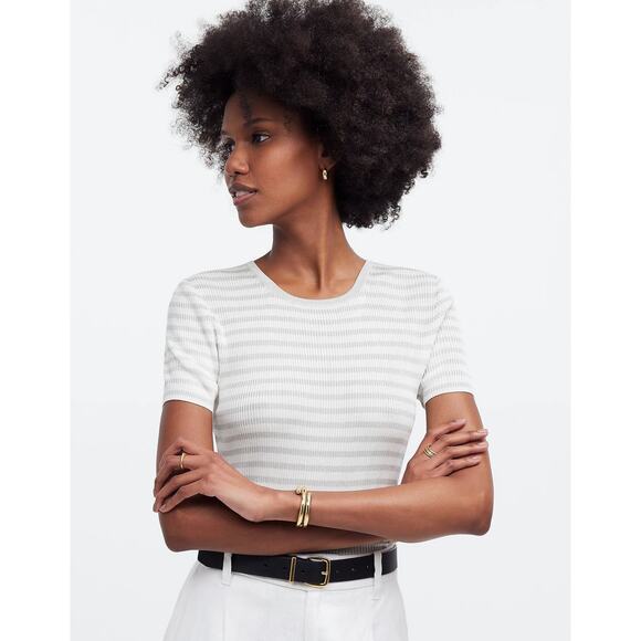 Madewell Tops - Madewell Micro-Rib Sweater Short-Sleeve Shirt